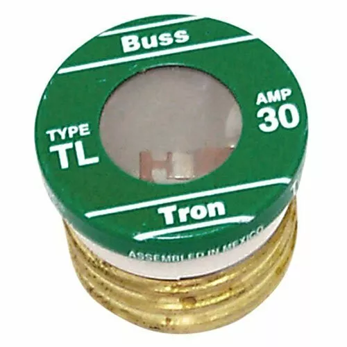 Bussmann TL-30PK4 30 Amp Time Delay, Loaded Link Edison Base Plug Fuse, 125V...