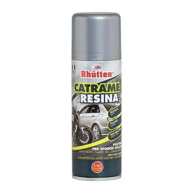 Elimina rimuovi residui resina catrame per auto moto camper 200ml Rhutten Spray