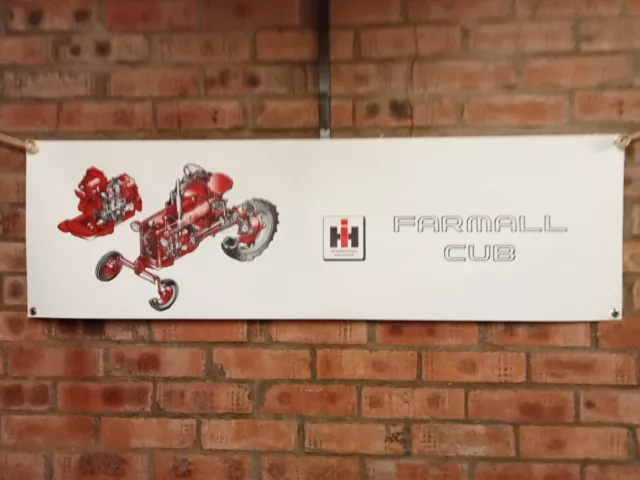 FARMALL CUB    TRACTOR   large pvc WORK SHOP BANNER garage man cave show banner