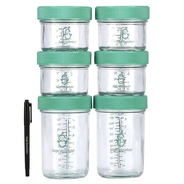 SAGE SPOONFULS, GLASS Baby Food Storage Jars, Jars
