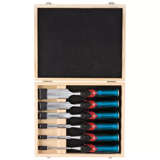 Draper 140mm Soft Grip 'Pound Thru' Bevel Edge Wood Chisel Set (6 Piece) - 70419 3