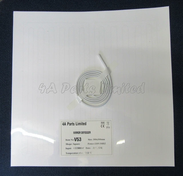 Miroir Salle de Bain Radiateur Désembuage/Anti-buée 230V Carré Forme Taille