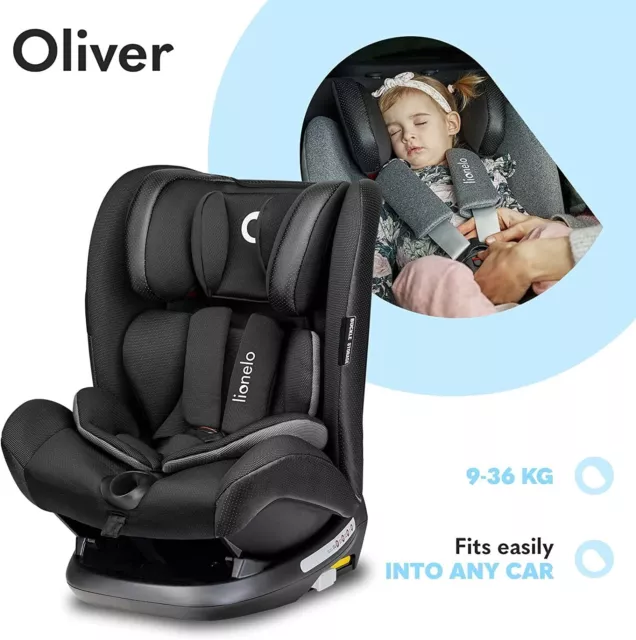 LIONELO Oliver siege auto de 9 à 36 kg, Isofix, Top Tether, protection latérale, 2