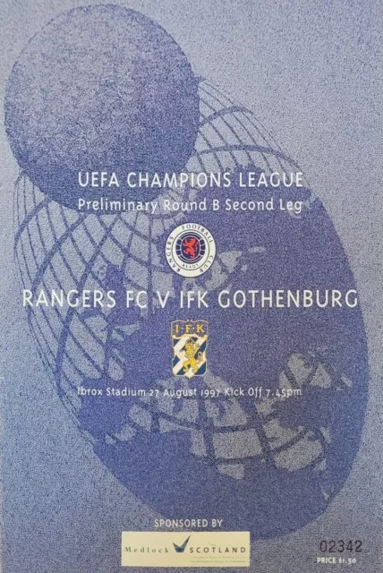 Rangers v IFK Gothenburg, UEFA Champions League 1997