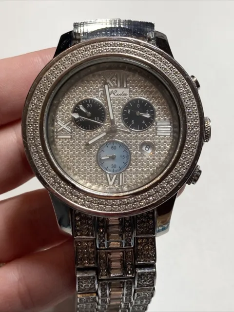 JOE RODEO Diamond Watch Chronograph Calendar All Stainless Steel Original Swiss