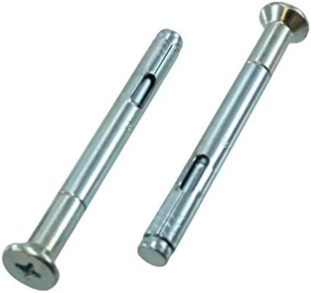 Sleeve Anchor 1/4 In. x 3 1/8 In. Flat Head Drill Size 1/4 Inch Zinc, 100 Pieces