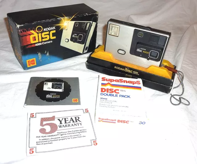 ⭐ Película De Colección Kodak 4000 Cámara De Disco En Caja Sin Probar De Colección Antigua Completa