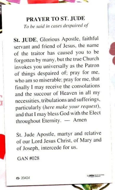 St Jude Mit Gebet Sich Saint Jude - Paperstock Heilig Karte 3