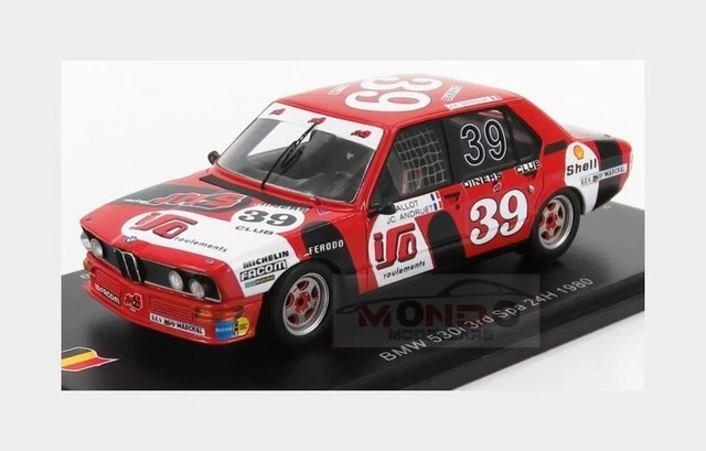 BMW 530i 33 24 Heures de Spa Francorchamps 1980 Spark 100SPA10 - Miniatures Autos Motos