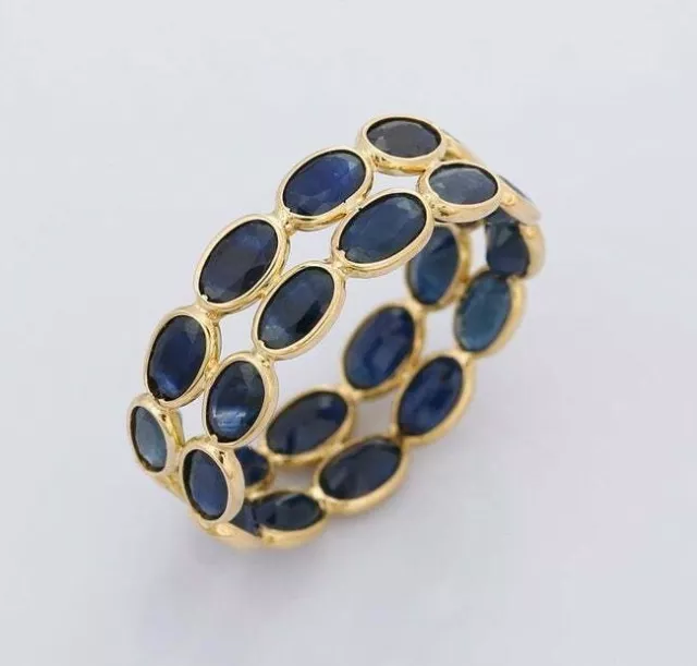 Handmade 14K Yellow Gold Ring With Natural Blue Sapphire September Birthstone
