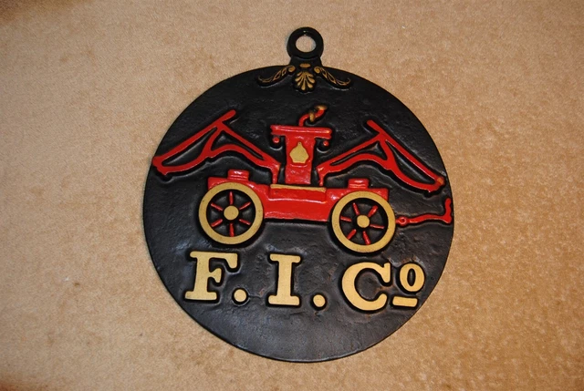 Old Fireman’s Insurance Co. 1825 Metal Sign Plaque F.I.Co. 3770 Fire Brigade