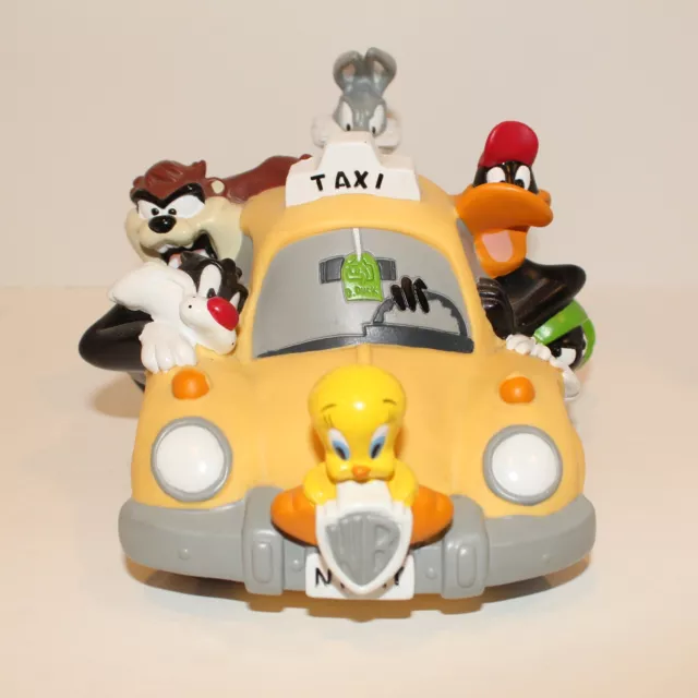 Vintage Looney Tunes New York Yellow Taxi Bank Bugs Daffy Taz Sylvester Tweety