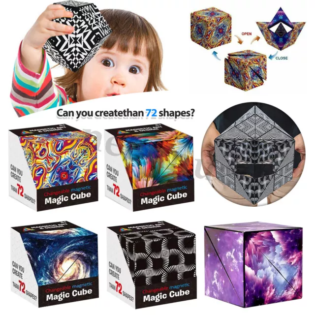 Magic Cube 3D Shashibo Shape Shifting Box Anti Stress Hand Flip Puzzle Toy  Gift
