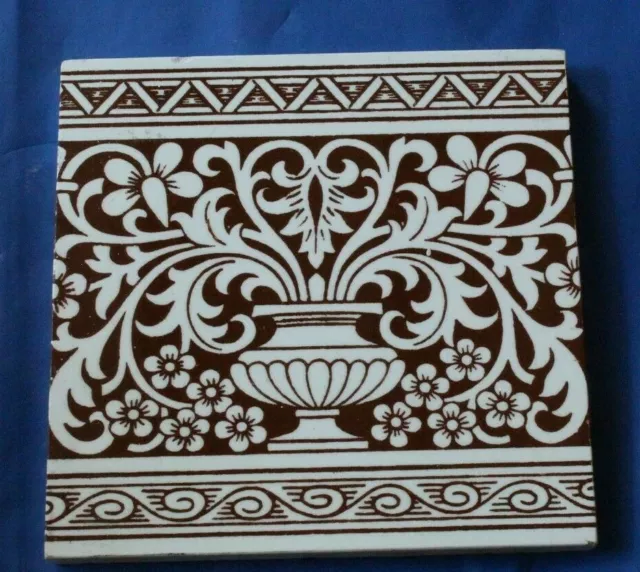 Antique Minton Arts & Crafts Grecian Urn Design Tile