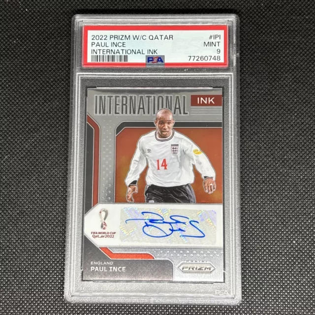 2022 Paul Ince | International Ink Auto PSA 9 | Panini Prizm WC #I-PI