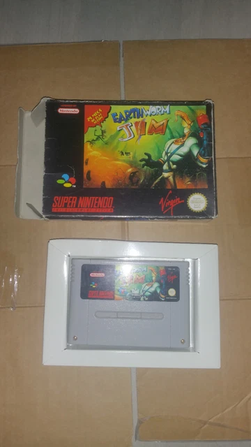 Jeu Earthworm Jim Super Nintendo boîte très bon état.