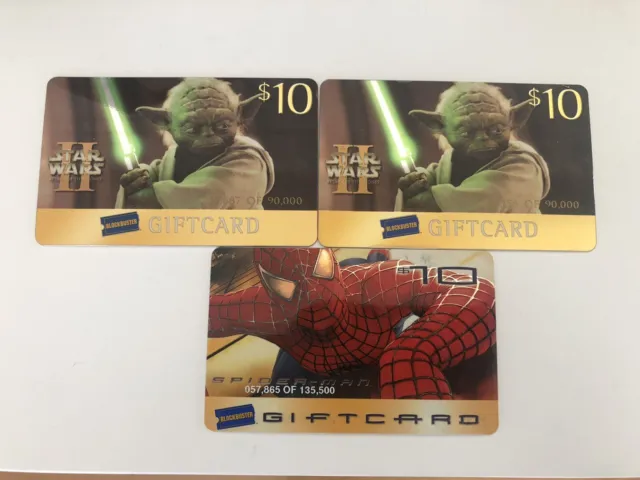 Blockbuster Video Gift Cards Star Wars & Spider-Man (No Value)