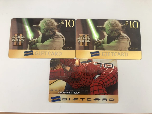 Blockbuster Video Gift Cards Star Wars & Spider-Man (No Value)