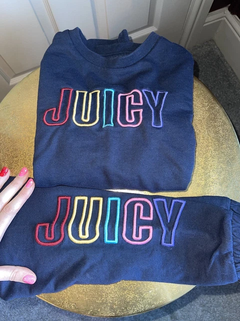 Juicy Couture Navy Blue Tracksuit Top Jumper And Joggers Bottoms Age 8-9 Years