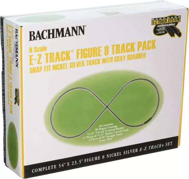 Bachmann Figure 8 E Z Track Pack N Scale Train Complete Layout with Grey Roadbed