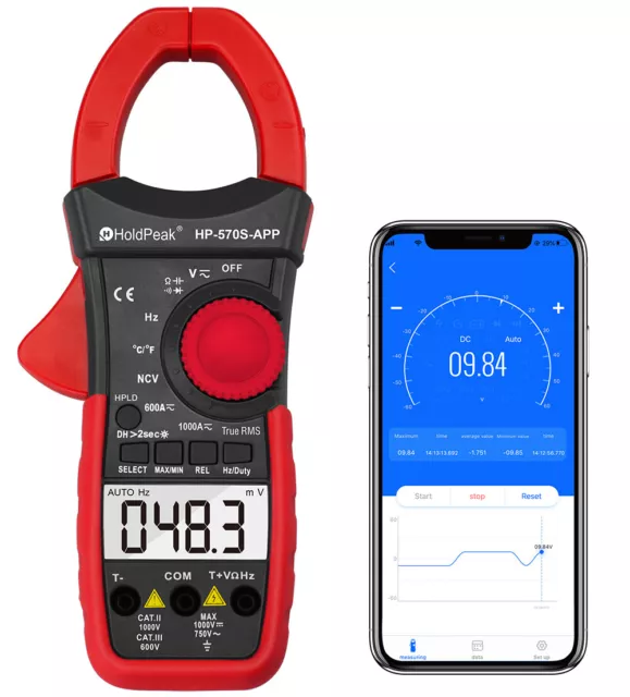 Digital Clamp Meter Multimeter DC AC Current 6000 Counts Volt Tester Bluetooth