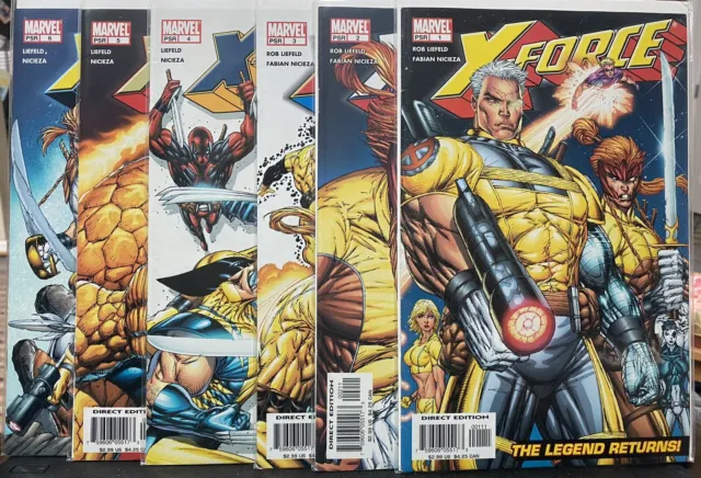2004 Marvel Comics X-Force Vol. 2 Issues #1 - 6 Complete Run Deadpool Wolverine