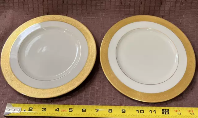 Lenox Westchester M-139 Salad Plates 8.4” Wide Gold Band Trim 2 Sold Separately