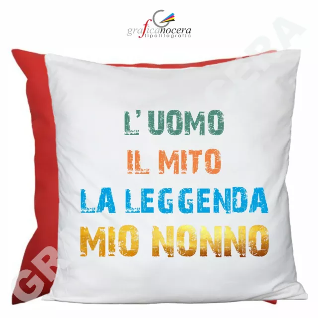 FESTA DEI NONNI Cuscino Quadrato Uomo Mito Leggenda Nonno idea regalo