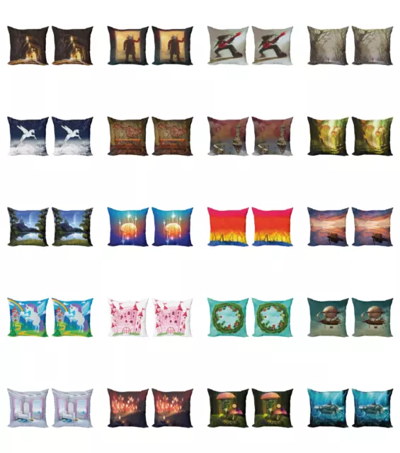 Ambesonne Fantasy Art Cushion Cover Set of 2 for Couch and Bed in 4 Sizes