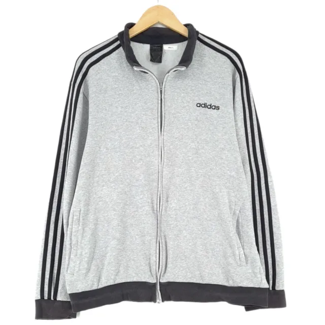 Vintage adidas Chaqueta de Chándal Top Gris Hombre Talla XL