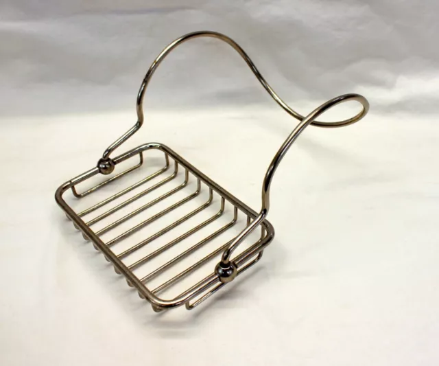 antique Art Brass Co. SAN-O-LA Chrome Plated Brass CLAW TUB HANGING SOAP DISH