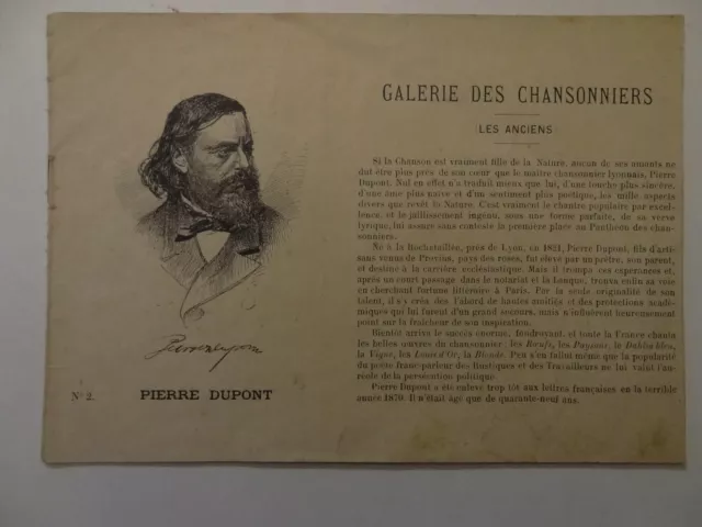 Recueil de 7 partitions chansonnier Pierre Dupont Gangloff Pradels Jacotot Berva