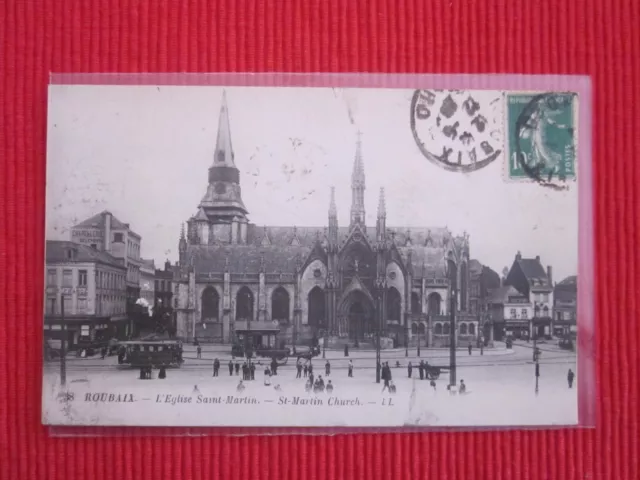 Cpa Written Stamp Roubaix L'eglise Saint Martin 59 North