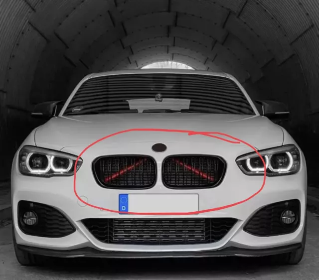 Kühler Grill Zierleisten V Streben BMW F30 F31 F32 F33 F34 F20 Rot F21