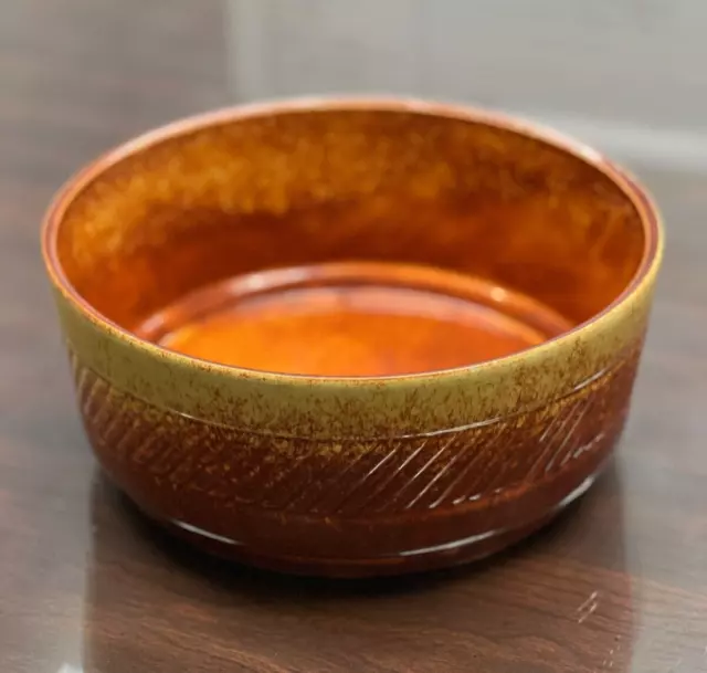 Haeger Pottery  vintage 1979 bowl/planter/vase brown yellow glazed Made For FTD