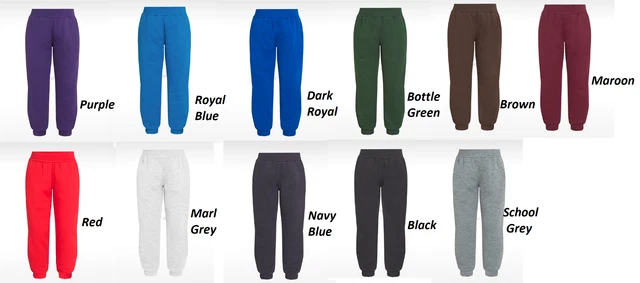 Boys Girls Kids Jogging Pants Plain Joggers ECO Sweat Pants Kids Ages 1-13 Yrs