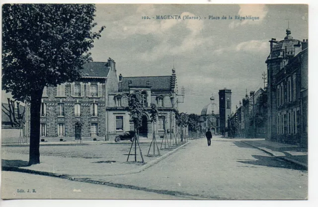 MAGENTA Epernay Dizy  - Marne - CPA 51 - Place de la Mairie - voiture petit plan