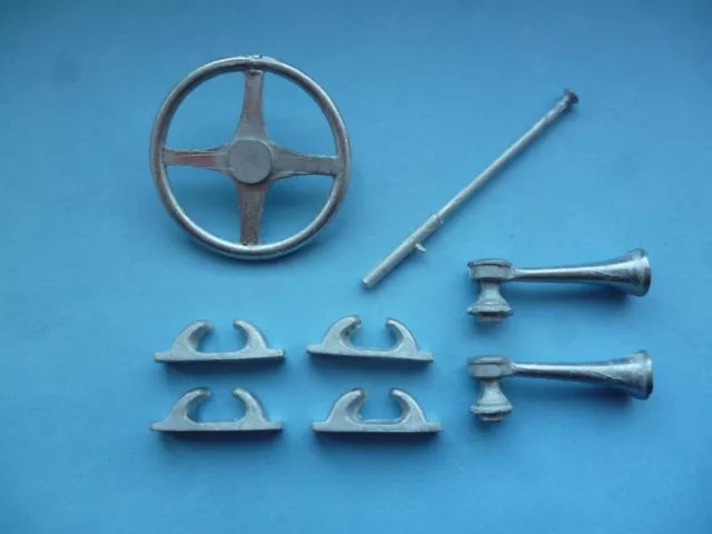 Model Boat White Metal Fitting Set.(Set B)Like Robbe Slec Graupner. Cleat Wheel.