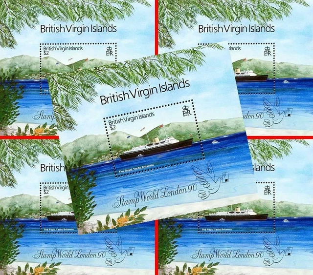 BRIT.VIRGIN IS. 1980 SHIP x5 S/s SC#657 MNH MAPS $$ wholesale $$