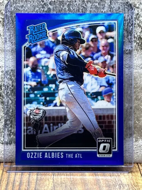 Ozzie Albies 2018 Panini Donruss Optic Blue Prizm Rated Rookie RC #085/149 #36