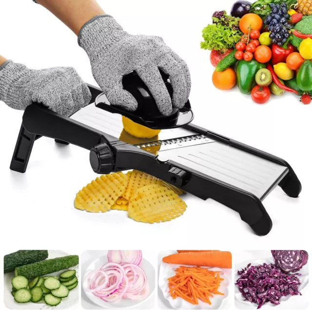 Adjustable Kitchen Mandoline Vegetable Slicer Stainless Steel Cutter Chopper