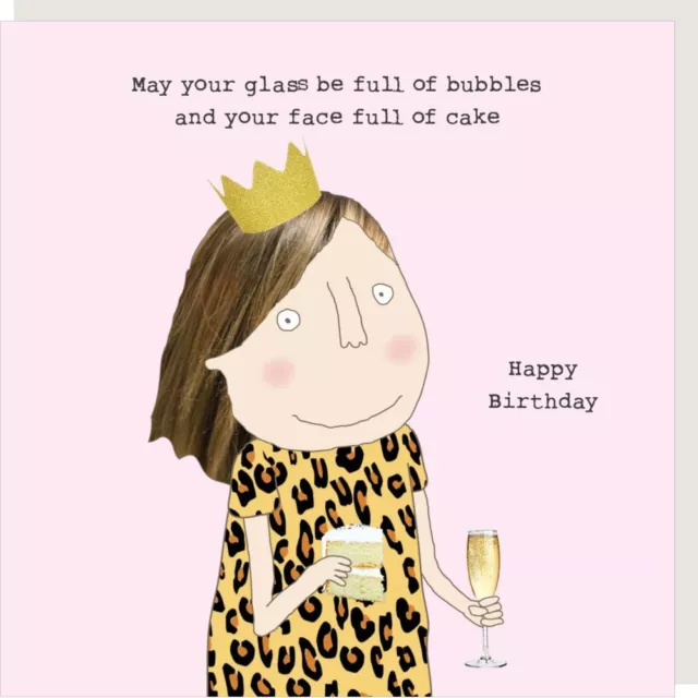 Funny Bubbles and Cake Happy Birthday Card - Rosie Made A Thing Greeting Card