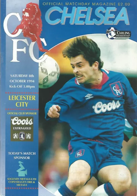 Football Programme - Chelsea v Leicester City - Premiership - 8/10/1994