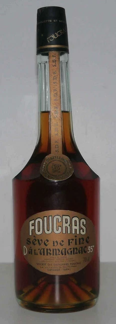 Bouteille ancienne Sève de Fine à l'Armagnac Foucras (Tarn)