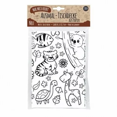 Mal Mich Bunt Ausmal-Tischdecke aus Papier Zoo & Natur