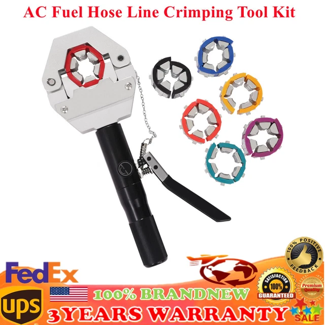 Contain #6 #8 #10 #12 Dies 71550 A/C AC Fuel Hose Line Crimper Crimping Tool Kit