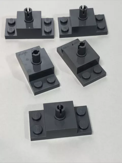 Lego Brick Modified 2x2 with top pin 1x2 side plate 30592 Lot Dark Grey