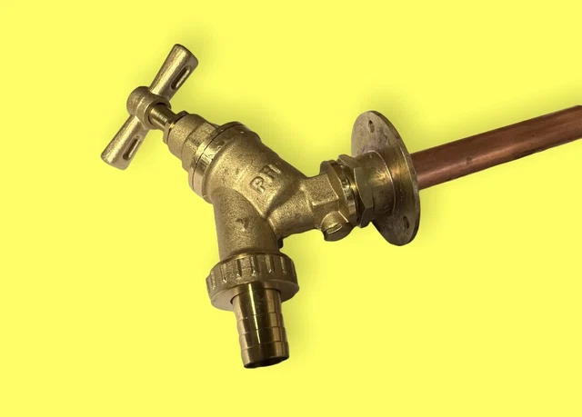 Outdoor Garden Double Check Tap 1/2" & Through The Wallplate Choose Length
