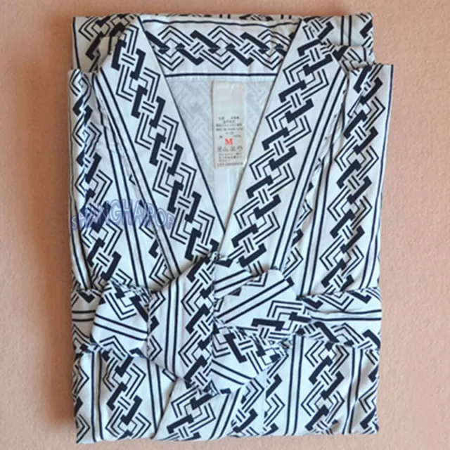 Abito da bagno giapponese da uomo morbido kimono yukata cotone abito manica a 3/4 costumi da notte