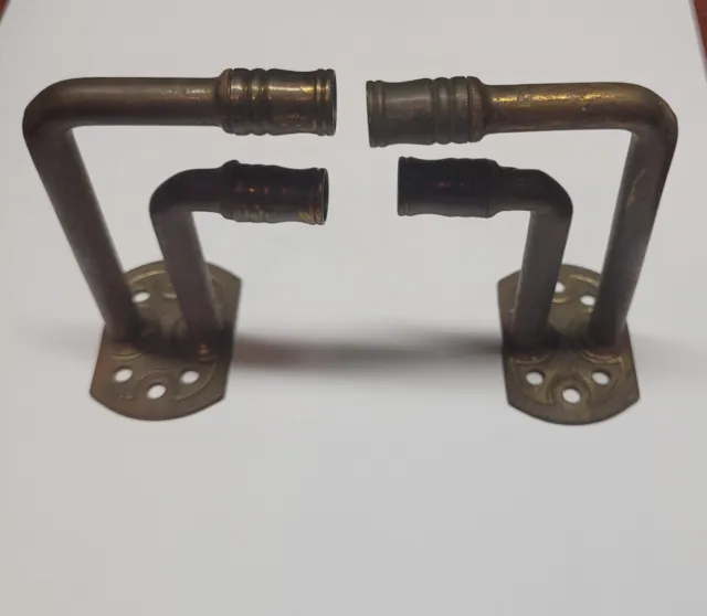 Antique Brass Gooseneck Curtain Rod Holders